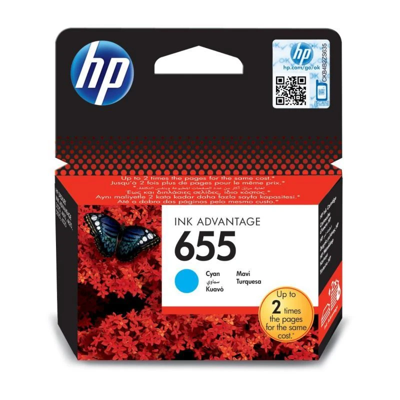 Hewlett Packard (HP) HP No.655 (CZ110AE), žydra kasetė
