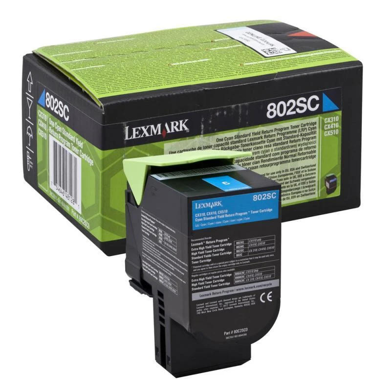Lexmark 80C2SC0 | 802SCE mėlynos spalvos standartinės našumo korporacinė kasetė (2k) | Kasetė | Žydra spalva
