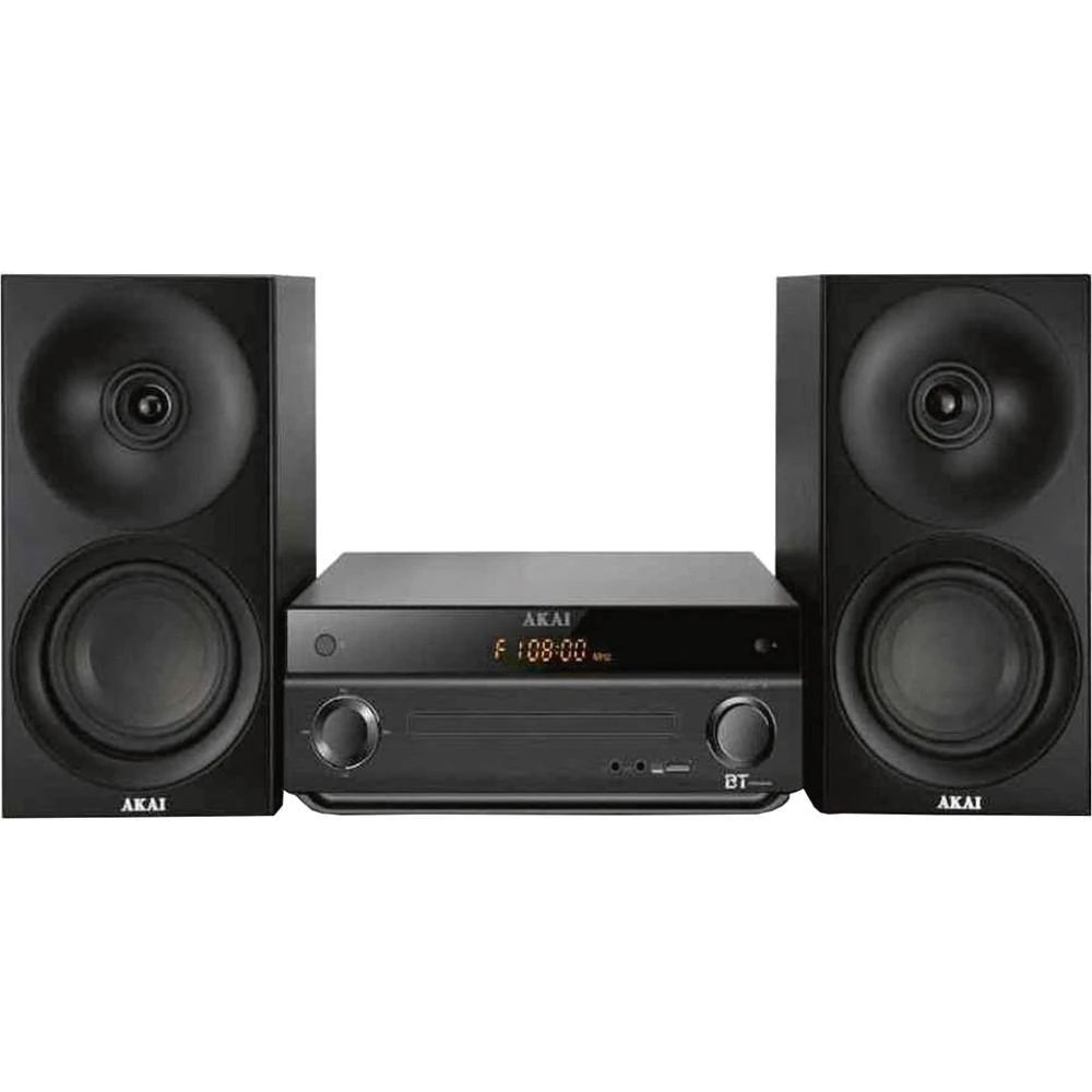 AKAI AM-301B sistema 40W (2x20W) CD MP3 BT USB FM 40 išankstinių stočių AUX RCA, juodas