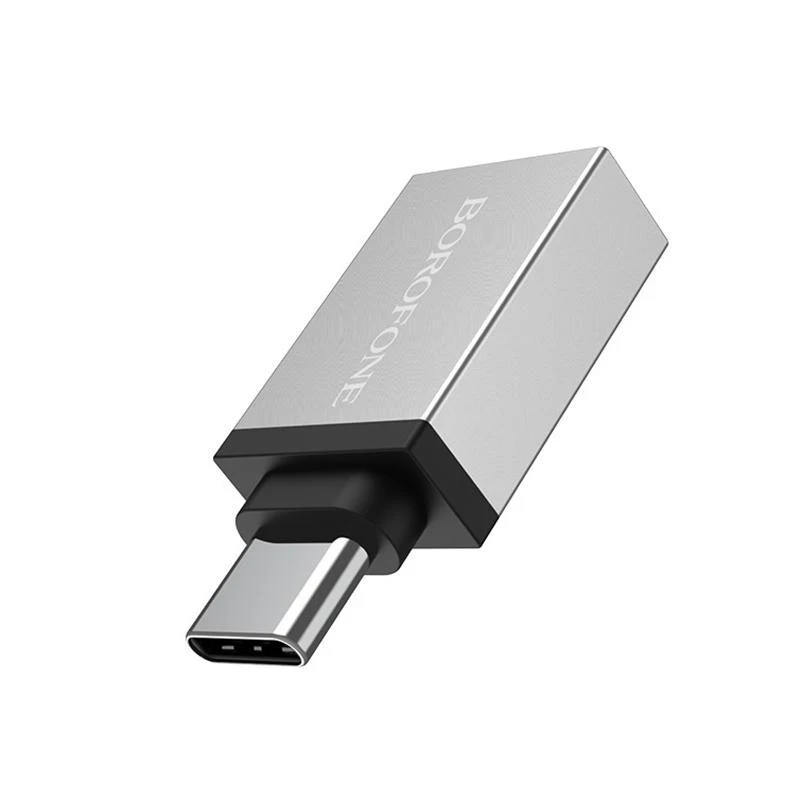 Adapteris Borofone BV3 Type-C OTG pilkas