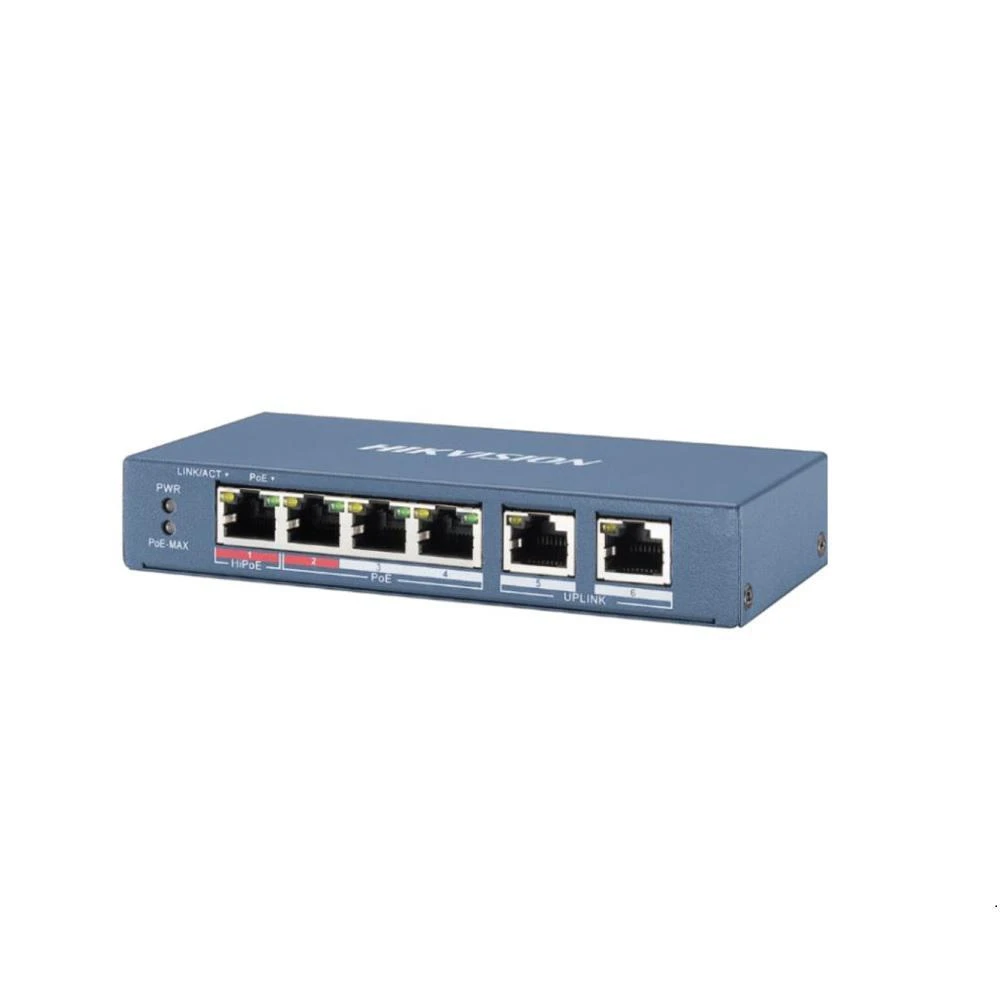 Šakotuvas SWITCH POE DS-3E0106HP-E 4 PRIEVADŲ Hikvision