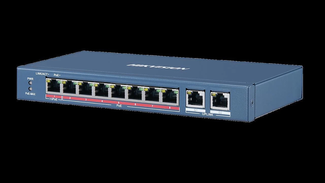 Šakotuvas SWITCH POE DS-3E0310HP-E 8 PRIEVADŲ Hikvision