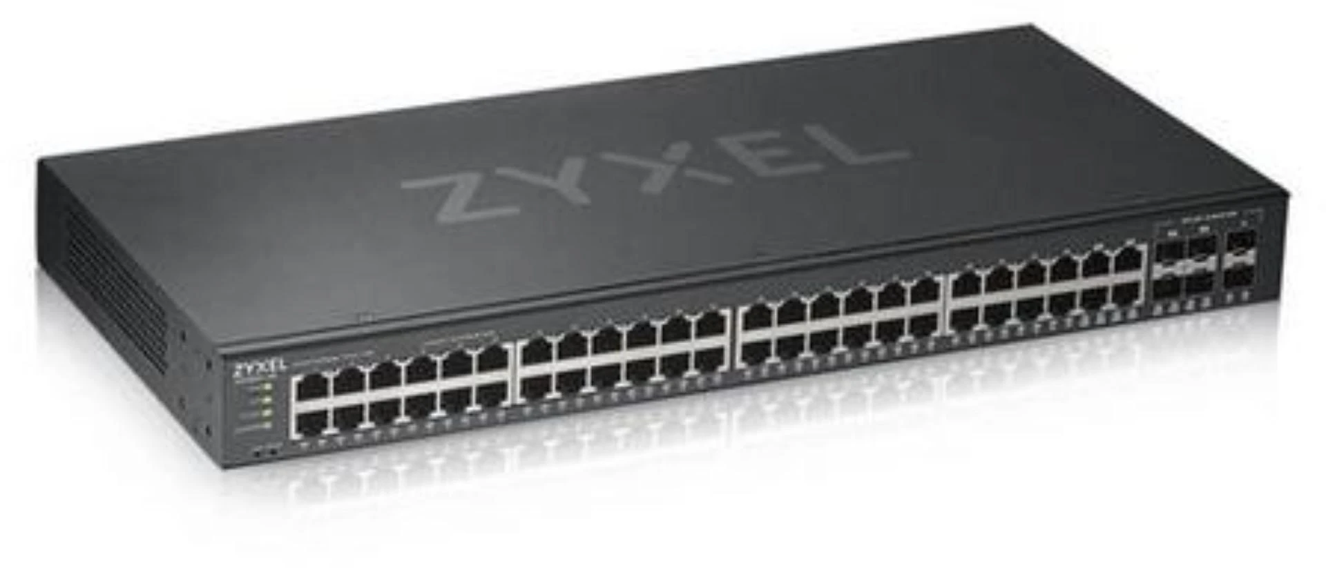 Šakotuvas ZYXEL GS1920-48V2, 50 prievadų išmanusis valdomas komutatorius, 48 gigabitų varinis ir 4 gigabitų dviejų asmenų, hibridinis režimas, autonominis arba „Nebulaflex“ debesis (5 metų garantija)