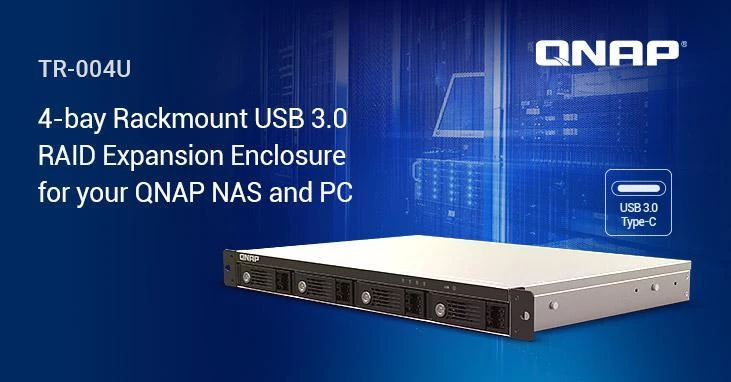 Serveris QNAP TR-004U diskų masyvas Juoda, Pilka