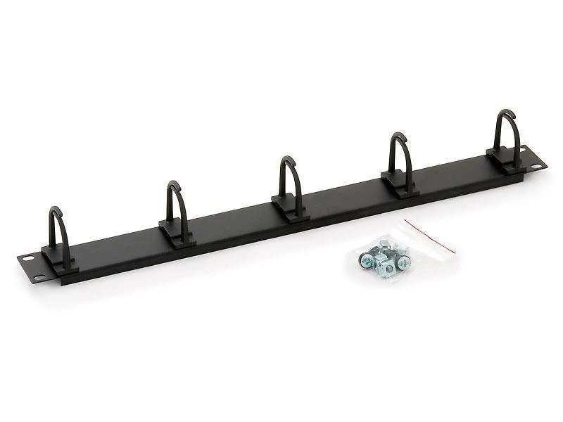 TRITON 19" įrišimo plokštė 1U vienpusė plastikinė juostelė, pilkai juoda