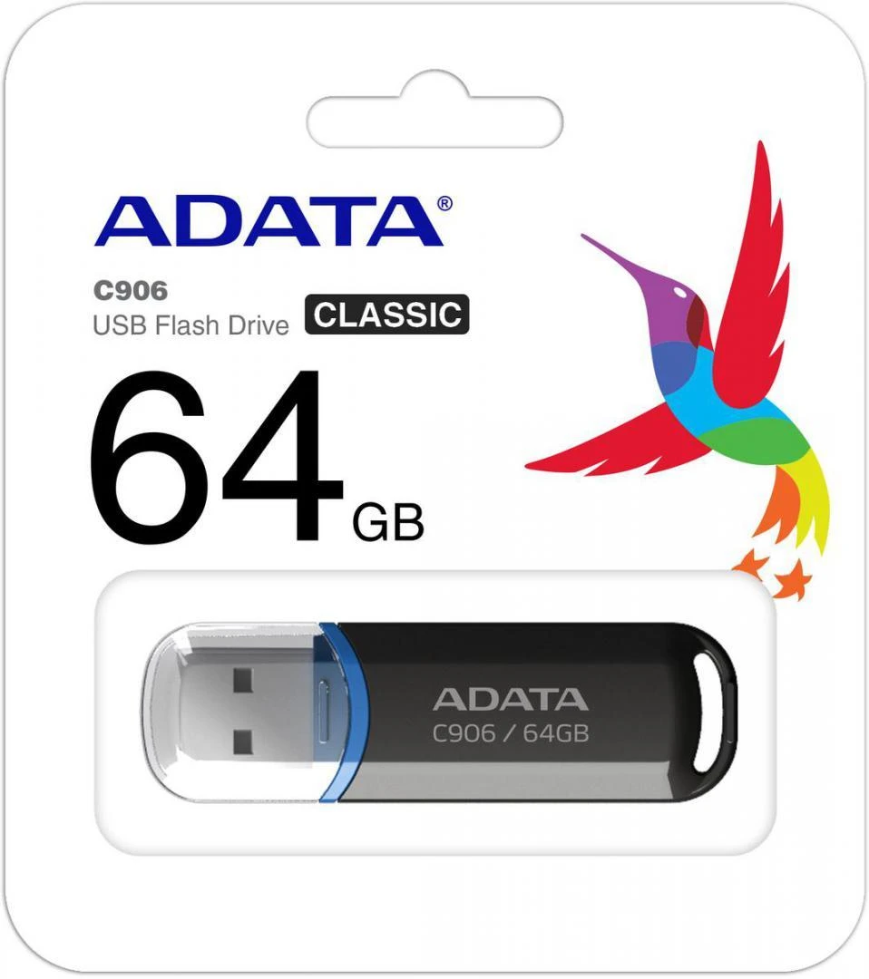ADATA C906 64GB USB2.0 Stick Classic Juodas