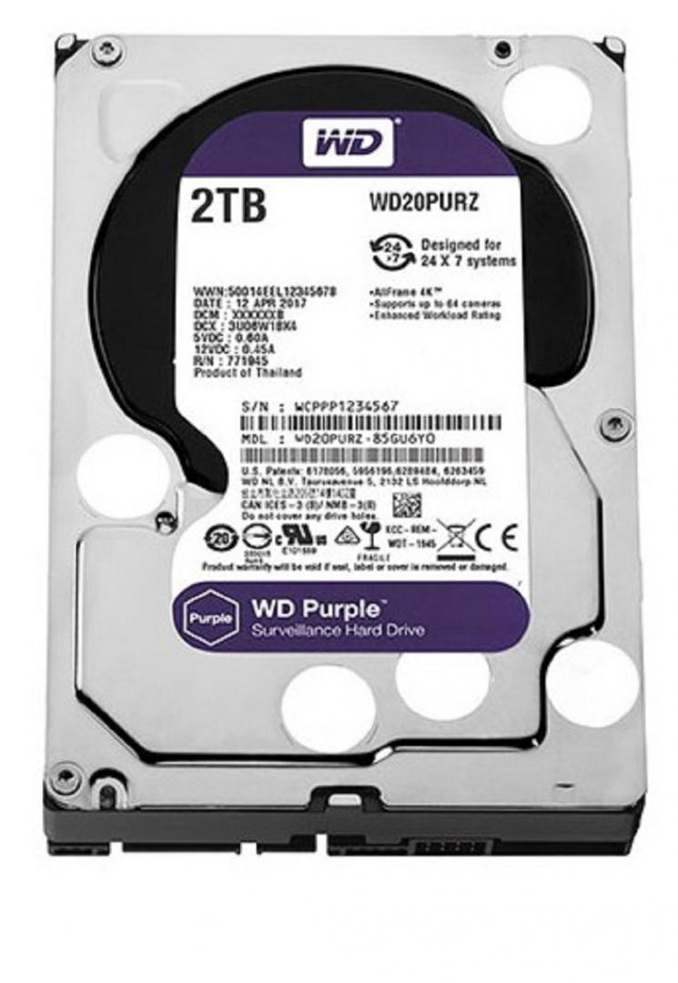 Western Digital Violetinė WD20PURZ 5400 RPM, 2000 GB