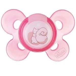 CHICCO Ortodontinis žindukas PHYSIO COMFORT su sterilizavimo dėklu, 0-6M, Iš "Mum effect" silikono