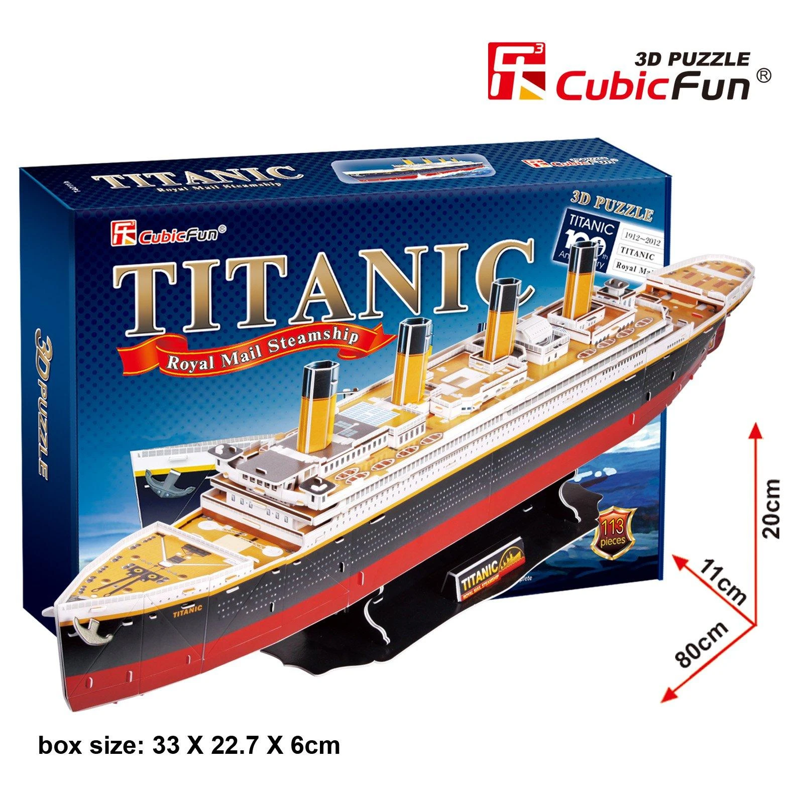 CUBICFUN 3D dėlionė (didelė) „Titanikas“
