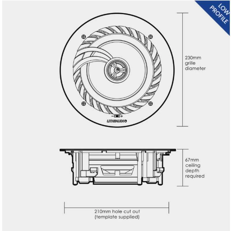 Bose Lithe Audio 6.5" 2-Way LOW PROFILE Pasyvinis IP44 lubinis garsiakalbis, 01568