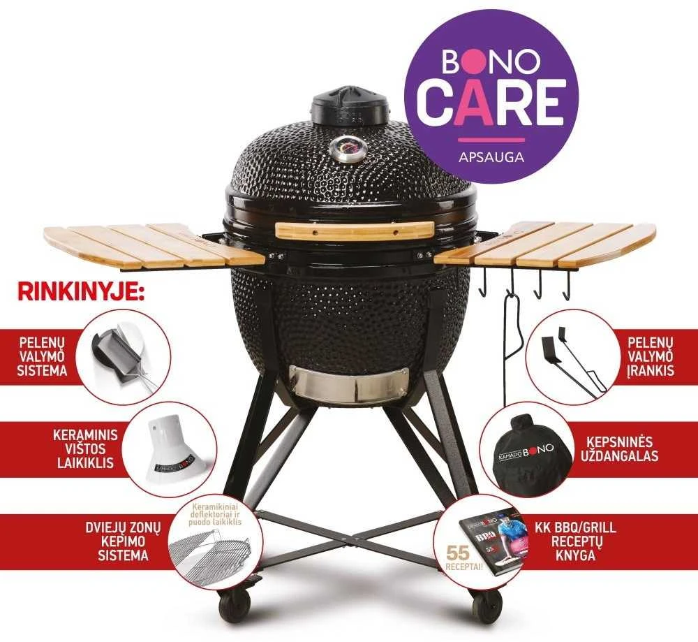 Kepsninė KAMADO BONO MEDIA 52cm juoda su 6 priedais