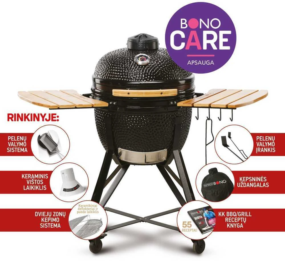 Kepsninė KAMADO BONO MEDIA 52cm juoda su 6 priedais