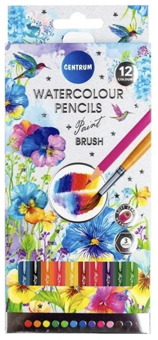 Centrum Akvarelinių pieštukų rinkinys ir teptukas ART WATERCOLOUR