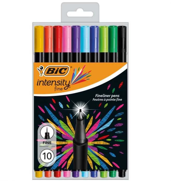 Bic Intensity ploni rašikliai 0.4 mm, 10 spalvų pakuotė
