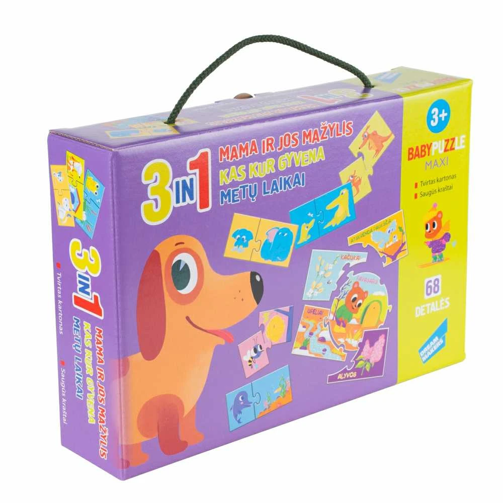 Dėlionė Baby puzzle dėlionių rinkinys Pažink pasaulį 3in1