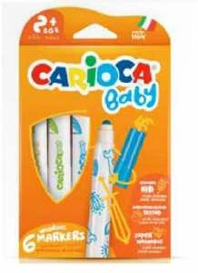 Flomasteriai mažyliams CARIOCA BABY SUPERWASHABLE, 6 spalvų