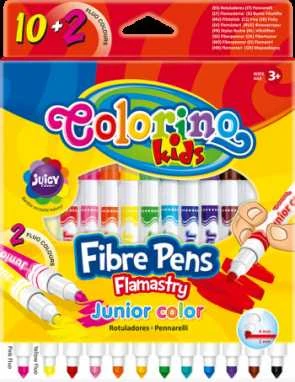 Flomasteriai Colorino Kids, 10 spalvų + 2 fluoricensinės