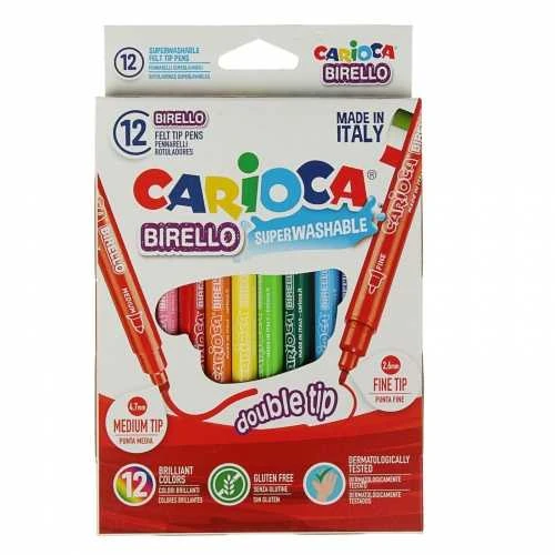 Flomasteriai CARIOCA BIRELLO, dvipusiai, 12 spalvų
