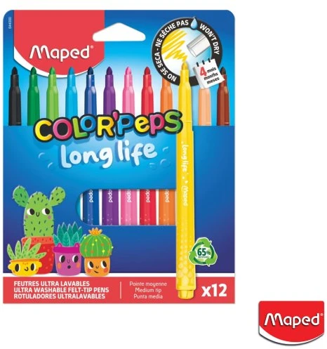 Flomasteris Maped ColorPeps Long Life2 12vnt.