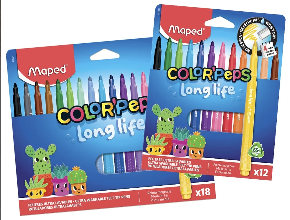 Flomasteris Maped ColorPeps Long Life2 18vnt.
