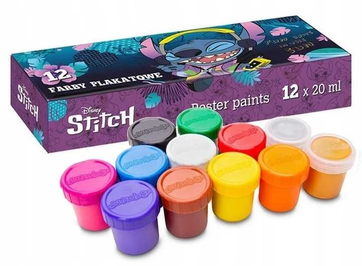 Dažai guašas Disney Stitch, 12x20 ml