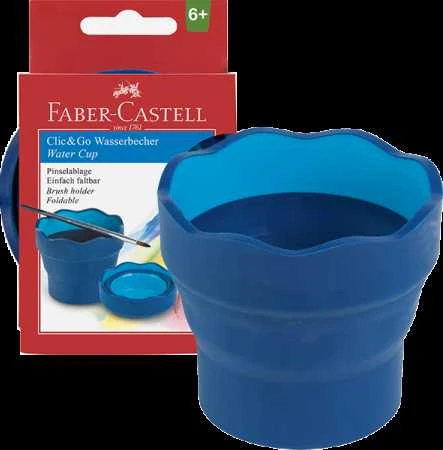 Indelis teptukams skalauti Faber-Castell Click and Go, mėlynos spalvos
