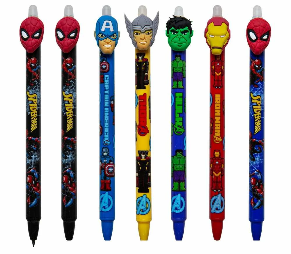 Automatinis trinamas rašiklis COLORINO su DISNEY Avengers, Spiderman, įvairių spalvų, 0,5 mm