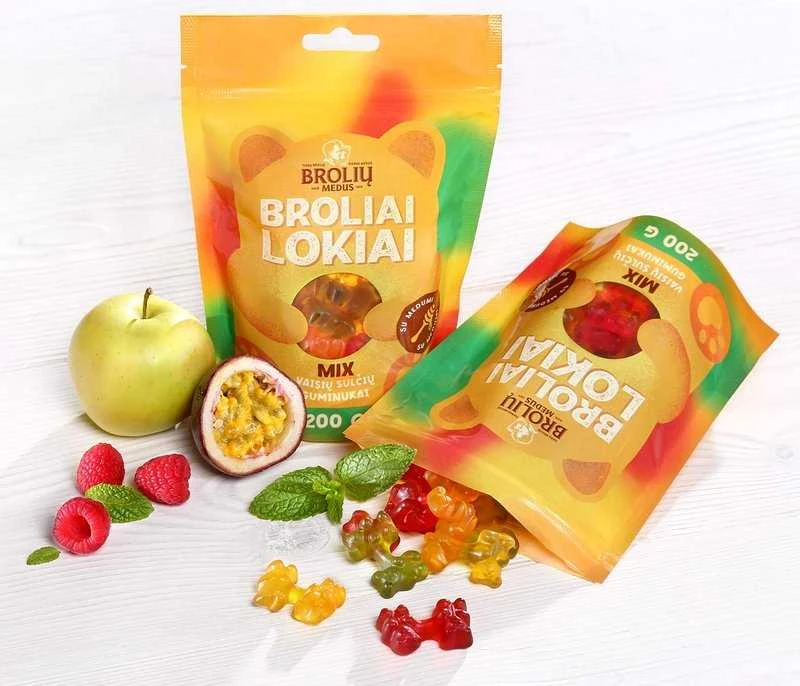 Guminukų rinkinys BROLIAI LOKIAI, obuolių, pasiflorų ir aviečių skonio, 200 g