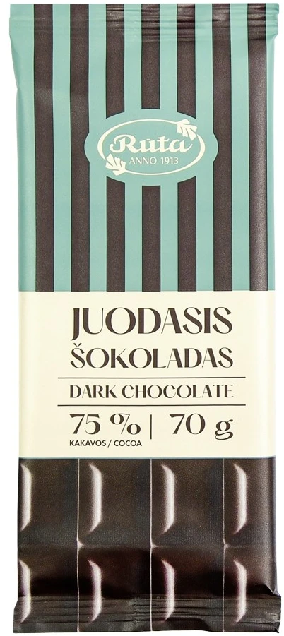 Rūta Juodasis šokoladas (75&nbsp;%), 70 g