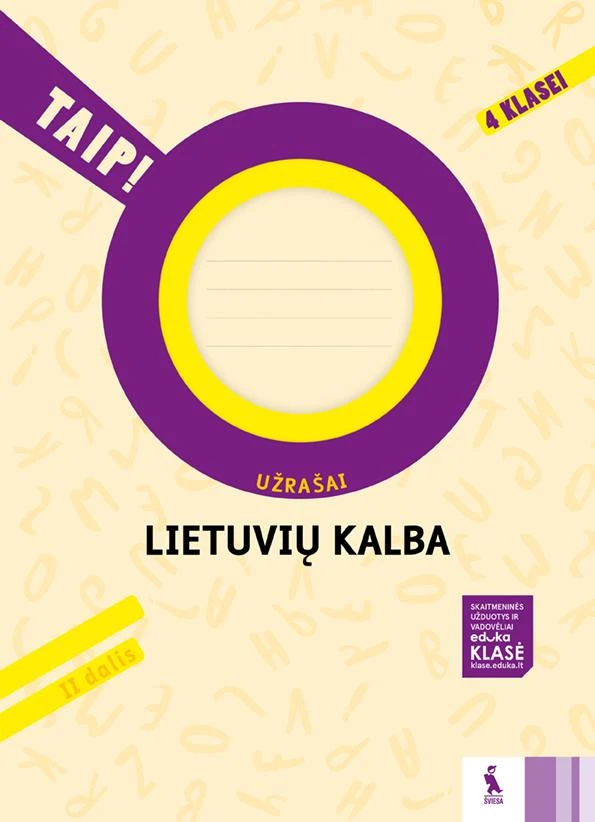 KNYGA Šviesa Lietuvių kalba. Užrašai 4 klasei, 2 dalis (serija „TAIP!“)
