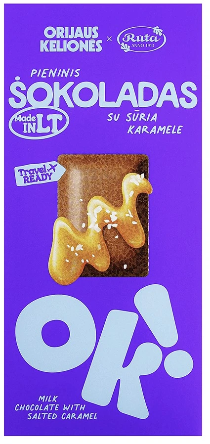 Rūta Pieninis šokoladas su sūria karamele ORIJAUS KELIONĖS®, 70 g