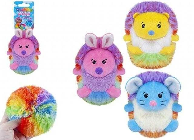 Puffle pets Minkšti gyvūnėliai kamuoliukai Rainbow 12 cm