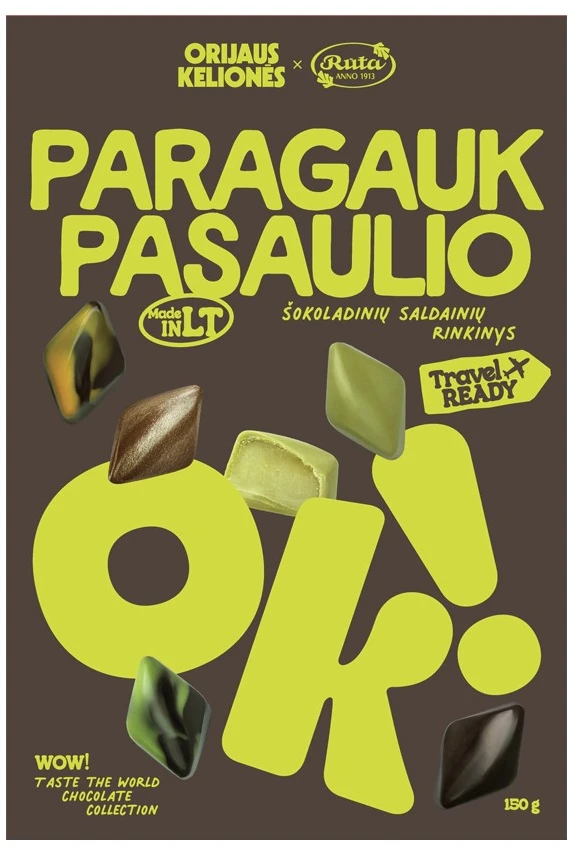 Rūta Šokoladinių saldainių rinkinys ORIJAUS KELIONĖS®, 150 g