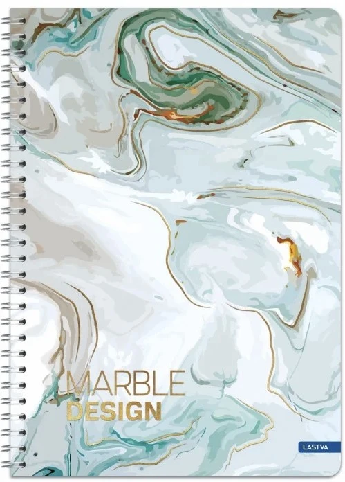 Lastva Knyga su spirale A4 80lap. 70g MARBLE linija