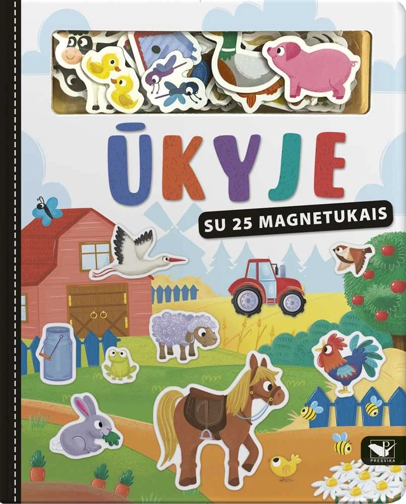 KNYGA Knygelė „Ūkyje“ su 25 magnetukais