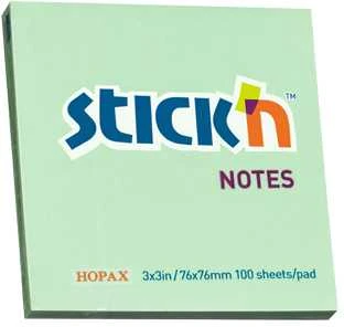 Stickxb4N Lipnūs lapeliai Stick´N 21150, 76x76mm, 100 lapelių, šviesiai žalios spalvos