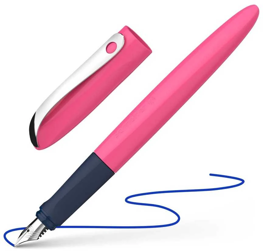 Plunksnakotis SCHNEIDER Wavy A, dešiniarankiams ir kairiarankiams, rožinės spal. korpusas, blisteryje