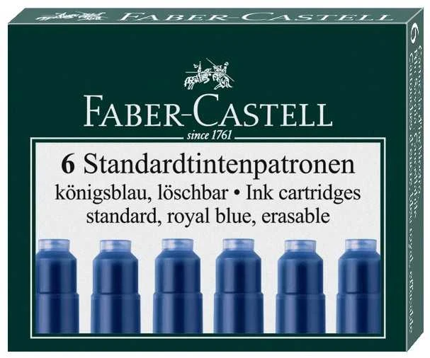 Rašalo kapsulės Faber-Castell, 6vnt., mėlynos spalvos