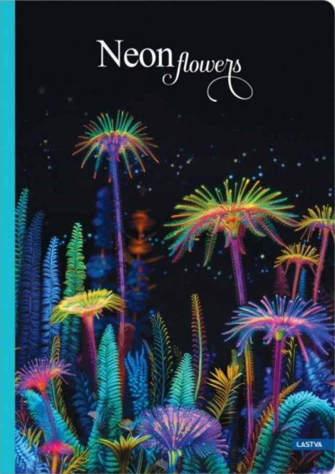 Lastva Sąsiuvinis(platus) A5 60 lapų 80g linijomis NEON FLOWERS