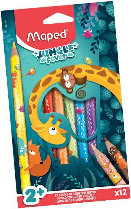 Spalvotas pieštukas Maped Jungle Fever Jumbo 12vnt.