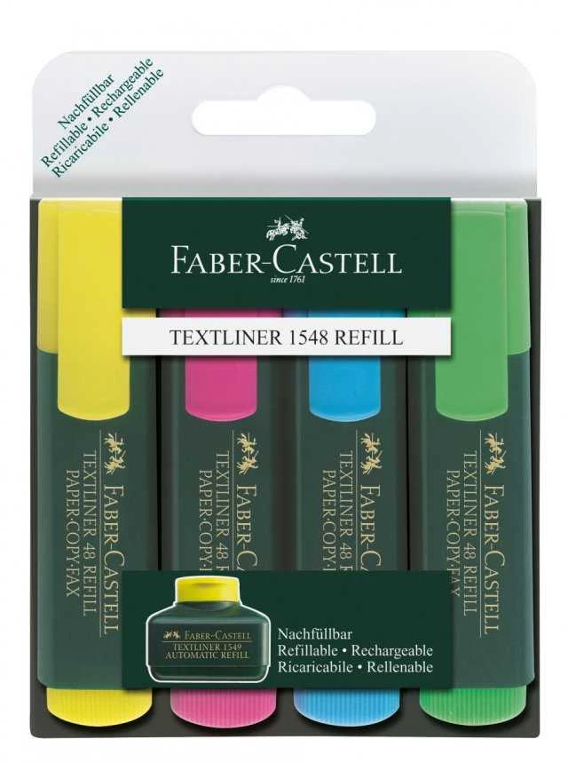 Teksto žymeklių rinkinys Faber-Castell 48, 4 spalvos