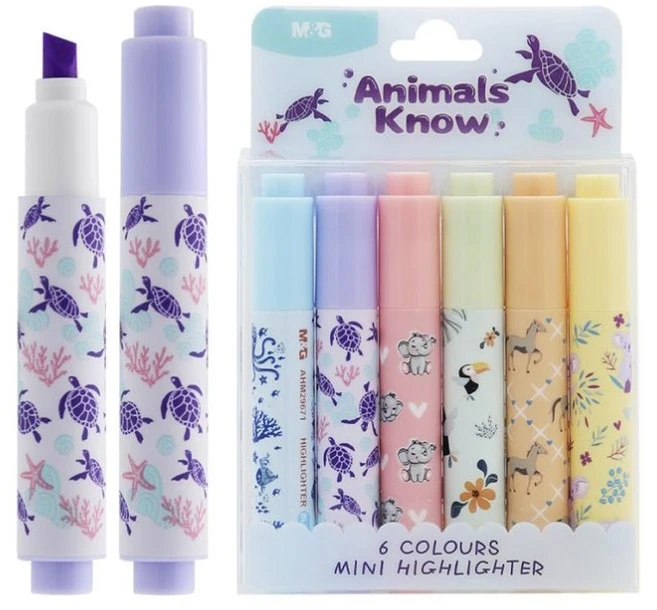 MG Teksto žymeklis M&amp;G mini Animals Know 6vnt.