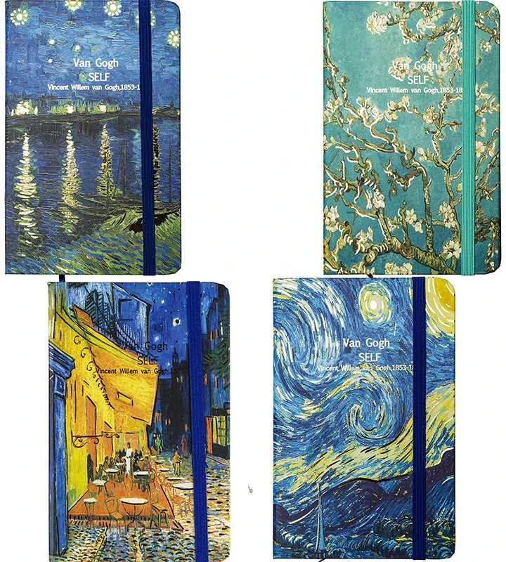 Užrašų knygelė VINCENT VAN GOGH, Centrum, A6, 80 lapų, 77gsm, linija, kietu viršeliu, su skirtuku ir gumele