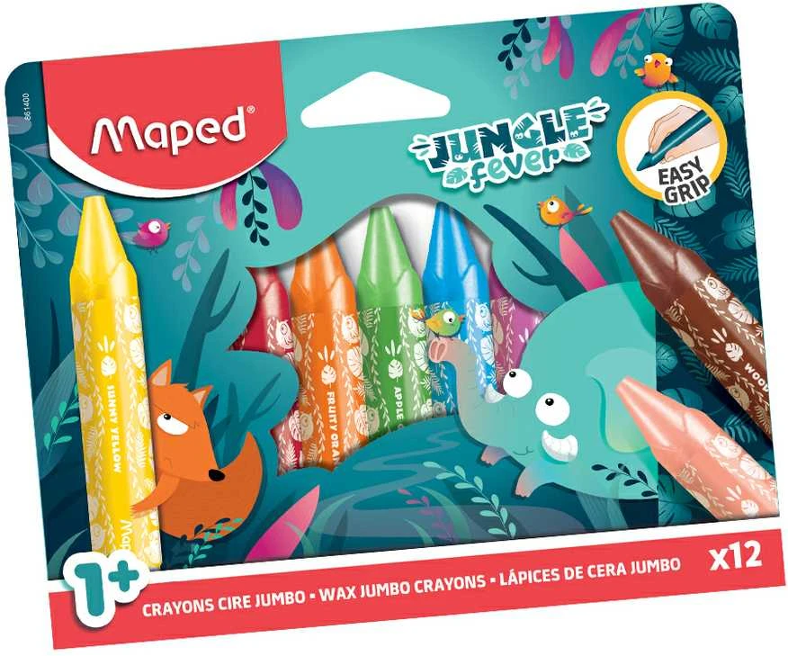 Vaškinė kreidelė Maped Jungle Fever Jumbo 12vnt.