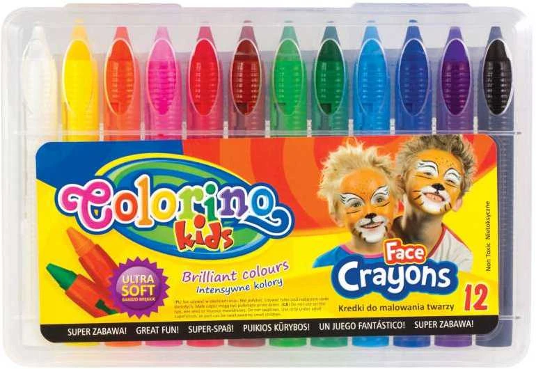 COLORINO KIDS veido puošybos kreidelės, 12 spalvų, 32650PTR