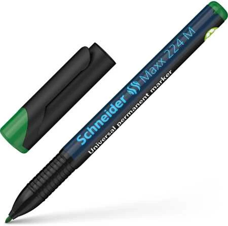 Schneder Žymeklis permanentinis Schneider Maxx 224 M, 1.0 mm, OHP, apvali galvutė, žalias 1213-037
