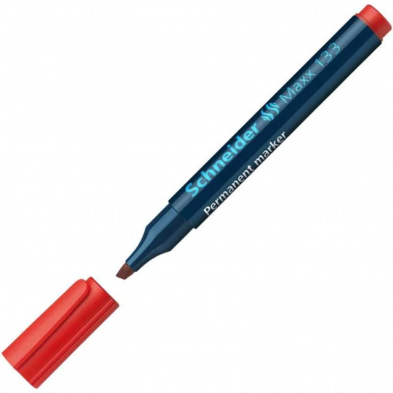 Schneder Žymeklis permanentinis Schneider Maxx 133, 1-4 mm, kirsta galvutė, raudonas 1213-023