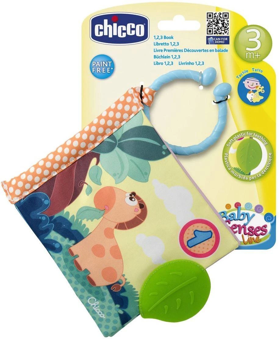 Chicco minkšta knygutė su kramtuku