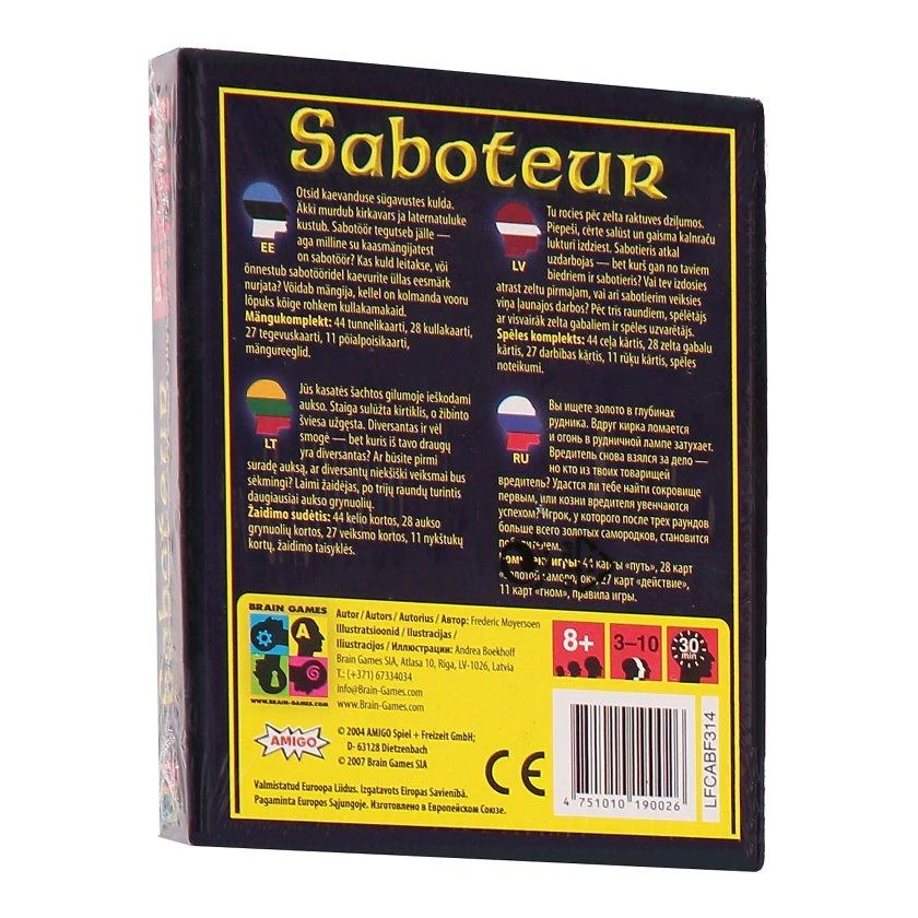 BRAIN GAMES žaidimas Saboteur, 4751010190026