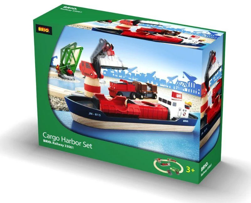 Ravensburger Brio geležinkelis Brio rinkinys su traukinio bėgiais Cargo harbour, 33061